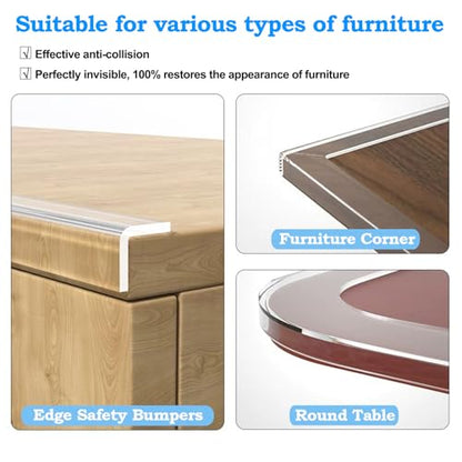 13.12 FT Edge Corner Protector Baby Proofing,Soft Clear Furniture Table Corner Guard & Edge Safety Cabinet Door Bumper,Crib Bumpers,Wall Protector(Width 2 in，Thickness 0.08 in)