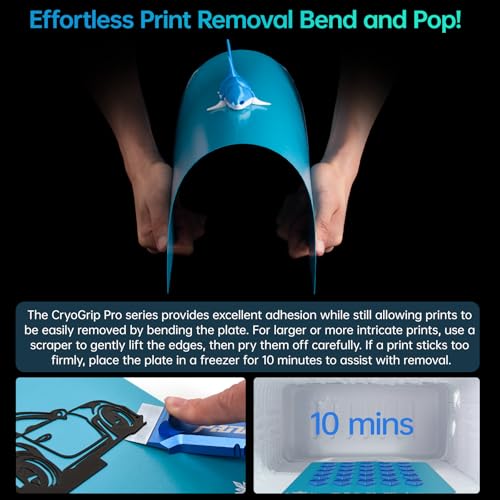 BIQU CryoGrip Pro Frostbite Build Plate for Bambu-Lab H2D H2S 3D Printers, Cold Plate, Room Temperature Printing, Double-Sided Textured Sheet, Print Area 350x325mm, 1 Piece - color: Frostbite-Blue, size: 346*355MM-H2D/S, style: Frostbite