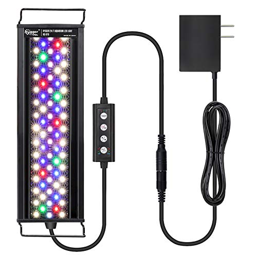 hygger Fish Aquarium LED Light, 14W 24/7 Lighting Sunrise-Daylight-Moonlight Mode DIY , Adjustable Timer/Brightness with Extendable Bracket 7 Colors for Planted Tank - size: 14W for 12~18inch Tank