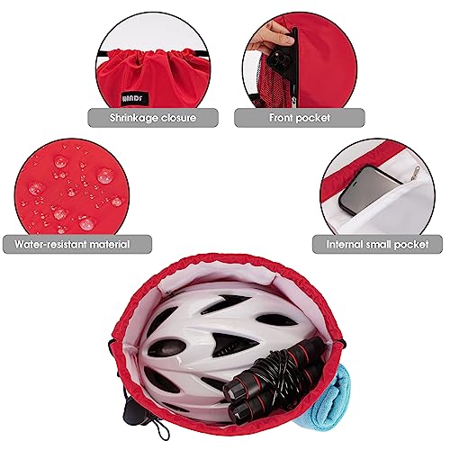 WANDF Drawstring Backpack, Gym Sackpack for Sports - color: Red