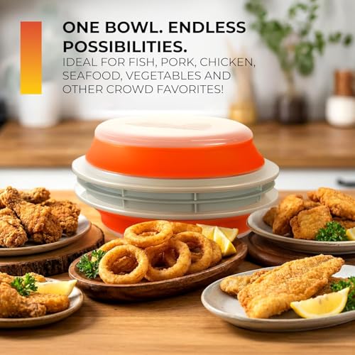 CanCooker Batter Bowl XL: Collapsible, Mess-Free, Dishwasher and Microwave Safe, Chemical-Free in Vibrant Orange