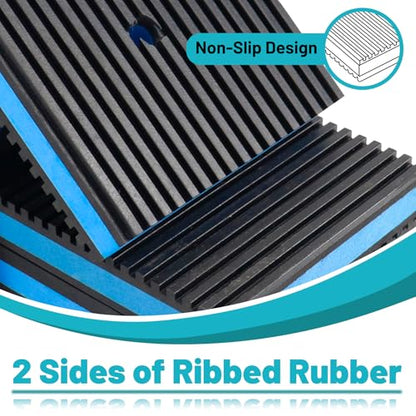 8 Pack Anti Vibration Pads, Heavy Duty Rubber Pads, 4" × 4" × 7/8" Sound Isolation Ribbed Rubber Mats, Vibration Isolation Pads for Outdoor AC Units, Air Compressors, Condenser Unit, HAVC