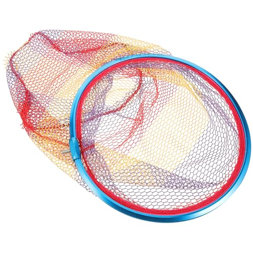 KESYOO Wear-Resist Fishing Net Replacement, Aluminum Alloy Deep Round Net Head 35cm with Anti-Hook Coating, Portable Foldable Fish Catching Mesh for Freshwater and Saltwater Anglers