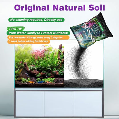 Upgraded Aquarium Soil Water Grass Mud, Ideal for Fish Tank Aquascaping Aquarium Substrate Soil for Plants and Shrimps, No Need to Wash (8.8 Pounds) - size: 8.8 Pounds