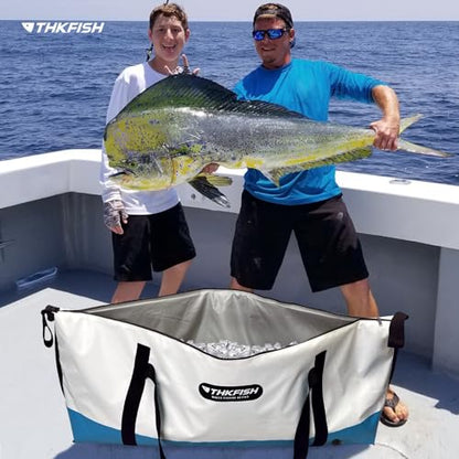 THKFISH Insulated Fish Cooler Bag, Fish Kill Bag for Caught Fish, 40x16in 25x17.5in Portable Waterproof Insulated Fish Bag Keeps Ice for 24 Hours - color: GREY-40x16x6.5