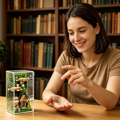 Jumping Spider Enclosure Kit,Escape Proof Reptile Tank,Praying Mantis Terrariums,Transparent Acrylic Complete Bug Habitat,Arboreal Tarantula Cribs Cage,Insect Starter Container,Critter Keeper