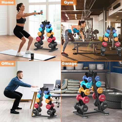 TomCare 6-Tier|5-Tier|4-Tier|2-Tier Dumbbell Rack Stand Only for Home Gym - color: Black, size: 5 Tier
