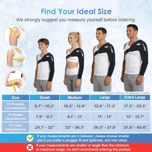ComfiTECH Reusable Shoulder Arm Ice Pack Wrap for Pitcher & Recovery, M - size: Medium, style: Black