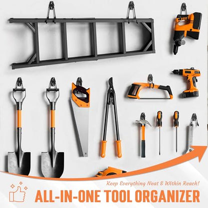 TONDA Garage Hooks, 20 Pack Wall Storage Hooks for Bike, Ladder and Tools - color: Black