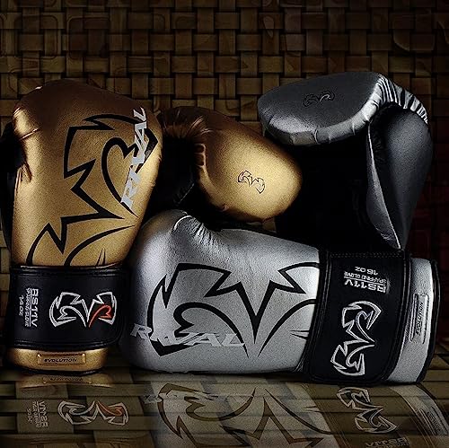 RIVAL Boxing RS11V Evolution Sparring Gloves, Extra-Thick 2” Padding, V-Strap Wrist Lock 2 System, Large Hand Compartment, and 15 Degree Angle Cuff - color: Silver, size: 16 oz.