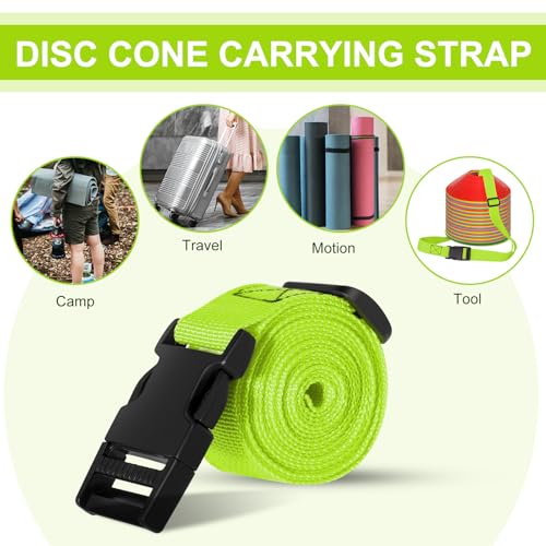 6.5 Feet Strap Cone Carrier,Sport Cone Carrying Strap for Soccer Training and Agility Practice - color: Green