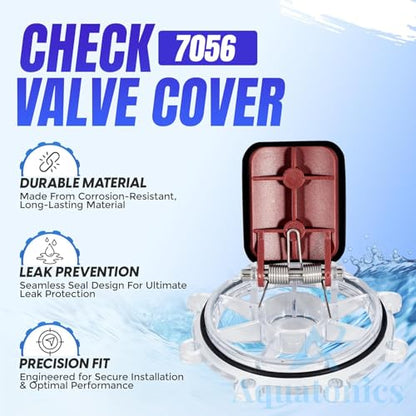 7056 Flapper with Lid O Ring & Set of 8 Screws – Pool Replacement Part 7056 Check Valve Flapper with Lid – Oring for Zodiac Jandy Spring Check Valve Models 7235, 7305, 7511, 7512 - size: 7056 - Flapper Replacement w/ Screws