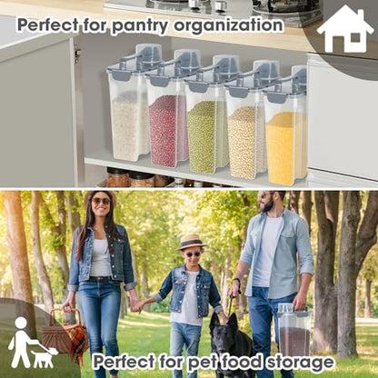Rice Storage Container 10 Lbs, Airtight Food Dispenser with Large Spout and Cup for Pet Dog Cat Food Storage 7 Lbs - color: Grey-10L