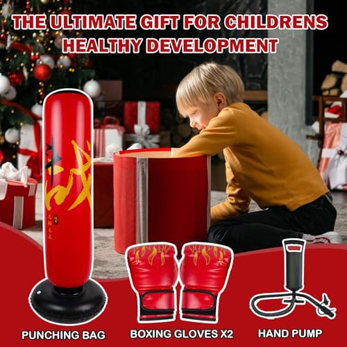 Onirii 66 Inch Kids Inflatable Punching Bag - color: HZ Zhan
