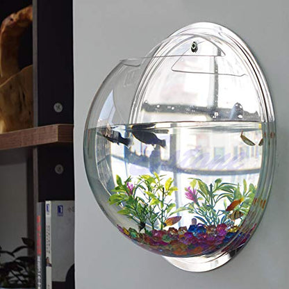 Wall Fish Bowl Wall Fish Bubble Hanging Clear Acrylic Betta Fish for Tank Wall Mounted Aquarium Wall Plant Planter Aquariums Tanks