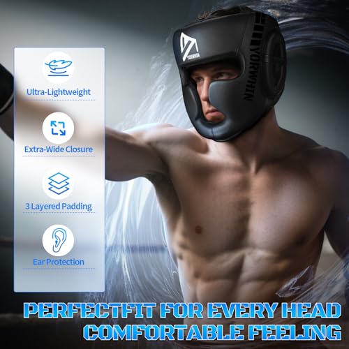 Boxing Headgear for Kids Youth, Boxing Head Sparring Gear MMA Headgear - size: Large