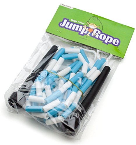 K-Roo Sports Jump Rope with Plastic Beaded Segmentation - color: Blue/White