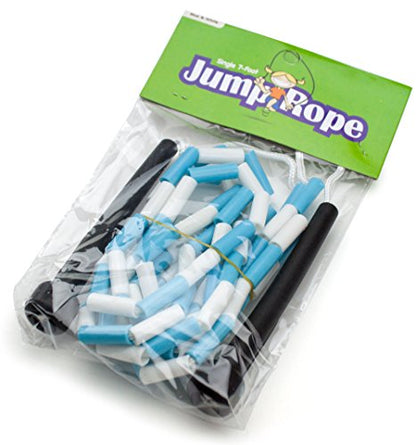 K-Roo Sports Jump Rope with Plastic Beaded Segmentation - color: Blue/White
