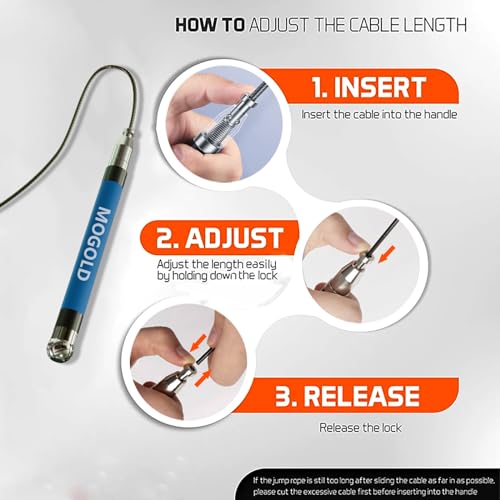 2-in-1 Speed Rope: 2mm for Boxing/MMA & 3mm for CrossFit - Tool-Free Adjustable Cable System with Dual Bearings - Sweatproof Hybrid Grip for High-Intensity Training - color: Blue