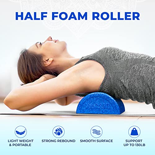 Yes4All High-Density EPP Half Round Back Roller Foam, Exercise Foam Roller for Yoga, Pilates & Stretching - 12, 18, 24, 36 inch - color: Blue, style: 36 inch