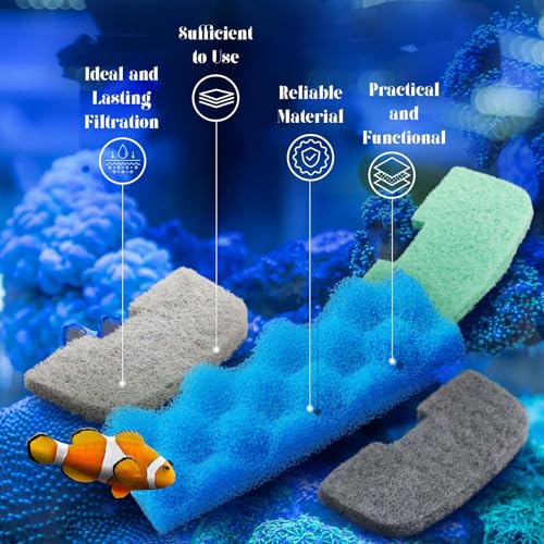 40 Pcs Replacement Filter Media Kit Compatible with Fluval 206/207, Aquarium Filters Set Including 4 Biological Foams, 36 Ammonia/Phosphate/Nitrite Remover - style: 206/207