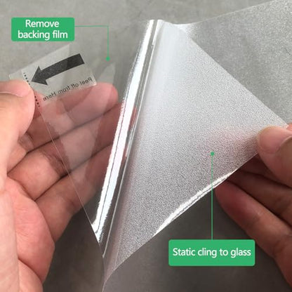 Window Privacy Film Frosted Glass Window Film Heat UV Blocking Static Cling Non-Adhesive Window Frosting Film for Bathroom Home Office(Frosted, 17.5" x 78.7")