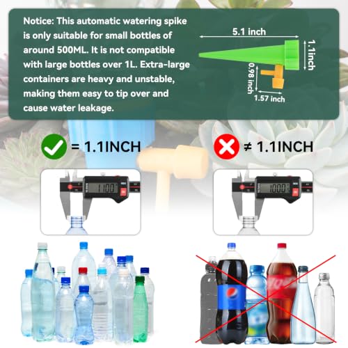 22 Pack Self Watering Spikes for Plant, 11 Blue & 11 Green Automatic Plants Waterer, Insert Devices with Adjustable Valve Switch for Garden Water Planter System Indoor & Outdoor