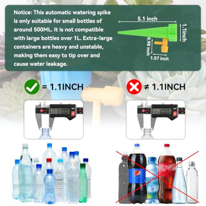 22 Pack Self Watering Spikes for Plant, 11 Blue & 11 Green Automatic Plants Waterer, Insert Devices with Adjustable Valve Switch for Garden Water Planter System Indoor & Outdoor