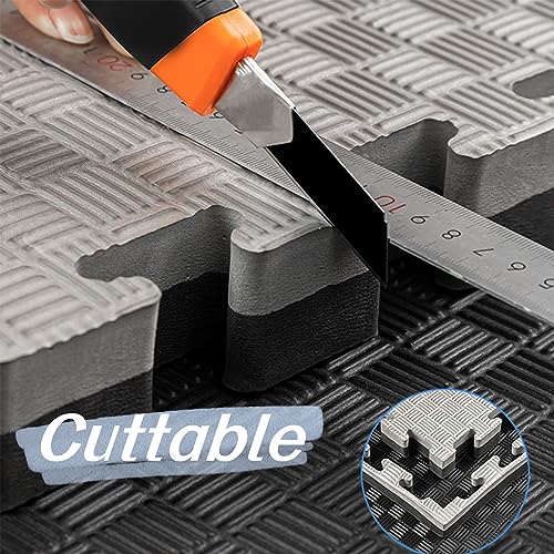 4 Pcs 100x100 CM Puzzle Exercise Mat, EVA Foam Interlocking Tiles for Exercise, Gymnastics and Home Gym, Three Thicknesses(Size:100x100x3cm)