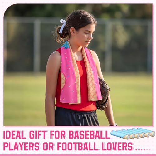 FuWeave 24 Pcs Ice Cream Baseball Cooling Towels Gifts 30 x 9 Inch - color: Baseball 2, size: 30 x 9 inches