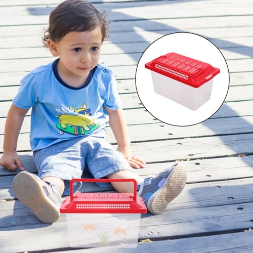Portable Fish .08X4.33X4.33 Inch Handheld Aquarium Transparent Turtle Box Compact Plastic Pet Hamster Carrier for Travel and Home Use