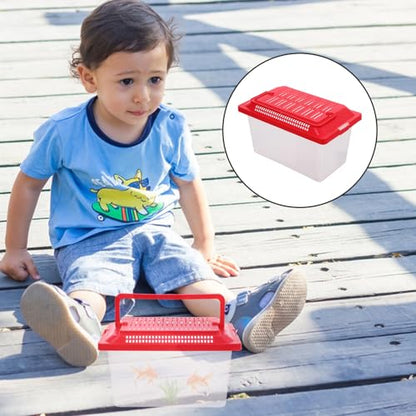Portable Fish .08X4.33X4.33 Inch Handheld Aquarium Transparent Turtle Box Compact Plastic Pet Hamster Carrier for Travel and Home Use