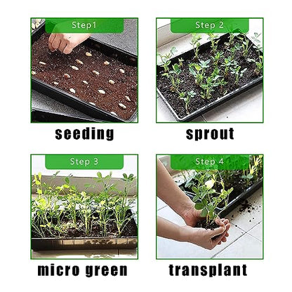 RooTrimmer Plant Growing Nursery, Standard 1020 Trays Plastic Sturdy Farmer Self Seedling Tray for Microgreens Indoor Nursery Pots Transplantation (5-Pack, 21.6"×11.2", 2.52" Deep, no Holes) - size: 21L x 11W x 2.4H