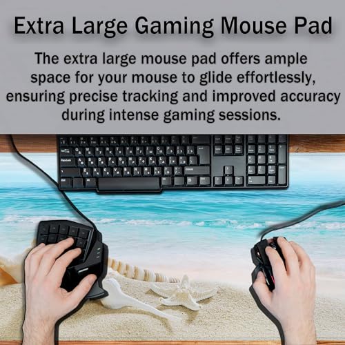 Office Desk Mat Keyboard Pad, Gaming Mouse Pad Large Desk Pad, the Desk Mat Waterproof Non-Slip Rubber Base, 35.4 X 15.7 inch for Work/Game/Office/Home Seashells, Ocean Seashells Sandy Beach - color: Seashells,Ocean Sea Shells Sandy Beach