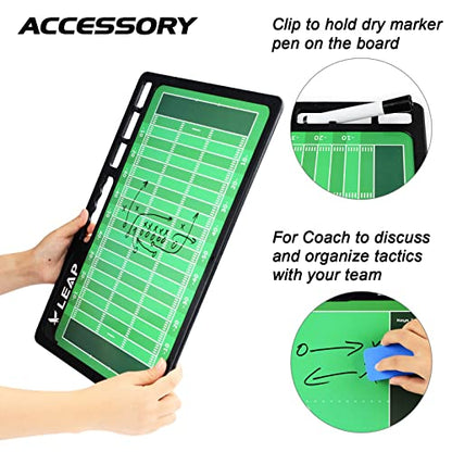 Coach Board Premium Tactical Clipboard Two Sides with Full & Half Court Dry Erase Marker Board for Basketball, Baseball, Soccer, Football, Hockey - color: Football