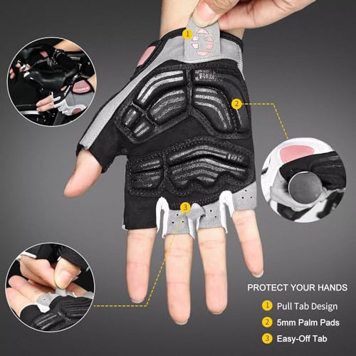 INBIKE 5mm Padded Half Finger Bike Bicycle Cycling Gloves - color: Pink, size: Small