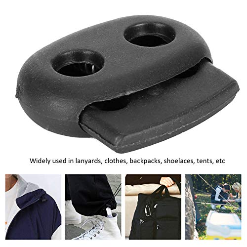 AYNEFY Double Hole Spring Cord Locks, Round Ball Plastic Spring Cord Locks End Stopper Fastener Slider Toggles for Drawstrings Sweatpants Lanyard Paracord