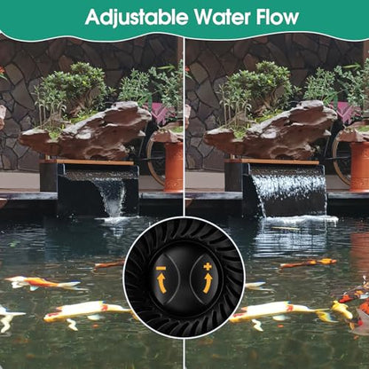 70W Solar Water Pump with Pond Waterfall Kit, 304 Stainless Steel Pond Waterfall Spillway, Pond Spillway with 9.8FT Corrugated Tubing for Garden Water Features-P5703 - size: Solar Powered 70W