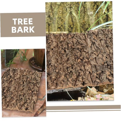 Lurrose 4pcs Natural Bark Terrarium Background for Reptile Tank Aquarium Decor Lightweight Bark Panel for Lizard Turtle Frog Habitat Versatile Scenic Board for Terrarium and Photo Props