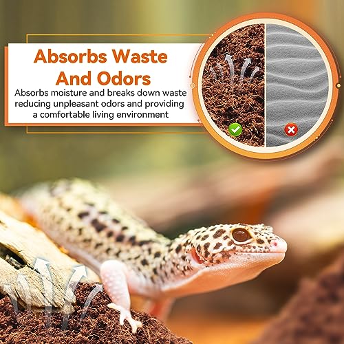 2 Pack Coconut Fiber Substrate, Natural Coco Coir Bedding for Reptiles Turtles, Tortoises, Snake, Hermit Crab, Gecko, Lizard, Bioactive Terrarium Soil for Humidity Control and Plant Substrate