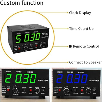 Boxing Interval Timer, Gym Timer Gym Clock, Interval Timer, Workout Timer, Gym Clock Timer, Interval Timer for Muay Thai, MMA, Kickboxing, Boxing, Martial Arts,Blue - color: Blue