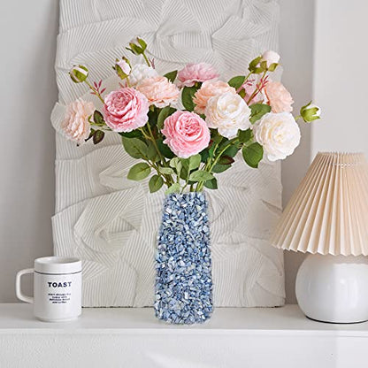 HappyFiller 23 OZ Crushed Shell Chips Broken Pieces,Resin Art Crafts Beach Theme Vase Bowl Filler,Succulent Plants Soil Cover,Candle Holder,Aquarium Pebble,Tabletop Fountain,Wedding Centerpiece,Blue - color: Blue