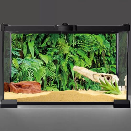 AWERT 60x24 inches Tropical Terrarium Background Tropical Plants Leaves Aquarium Background Rainforest Reptile Habitat Background Durable Polyester Background