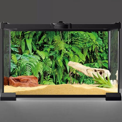 AWERT 60x24 inches Tropical Terrarium Background Tropical Plants Leaves Aquarium Background Rainforest Reptile Habitat Background Durable Polyester Background