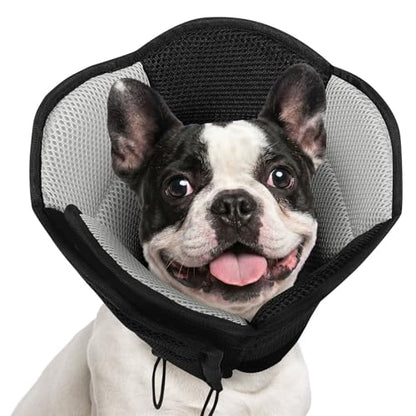 AOFITEE Medium Dog Cone Soft Dog Cone Collar to Stop Licking, Black M - color: Black, size: Medium