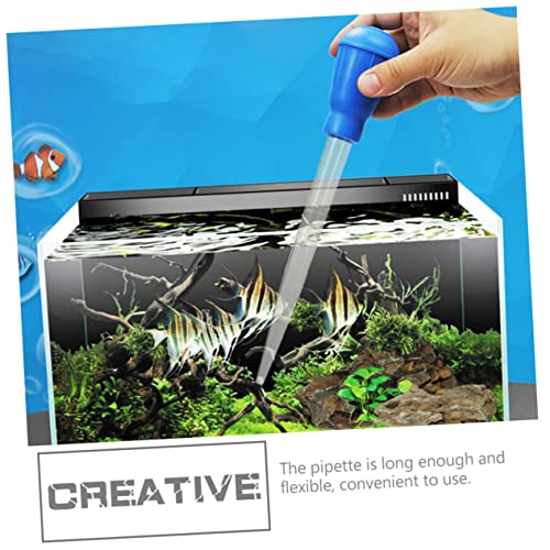 LIOOBO 3pcs Dropper Fish Tank Gravel Cleaning Tanks Changer Aquarium Water Pipette Upgraded Aquariums Cleaner Pipettes Feces Aquarium Clean Pipette Long Nozzle Siphon Plastic Blue