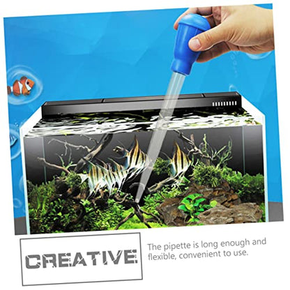 LIOOBO 3pcs Dropper Fish Tank Gravel Cleaning Tanks Changer Aquarium Water Pipette Upgraded Aquariums Cleaner Pipettes Feces Aquarium Clean Pipette Long Nozzle Siphon Plastic Blue