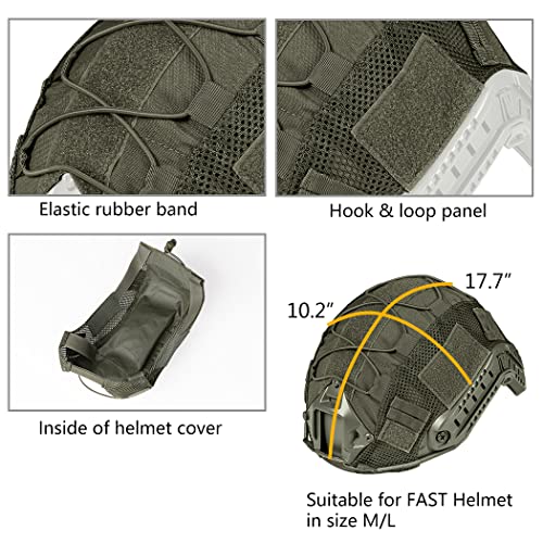 IDOGEAR Tactical Helmet Cover for Fast Helmet Covers Airsoft Military Paintball Hunting Shooting Gear - color: Ranger Green