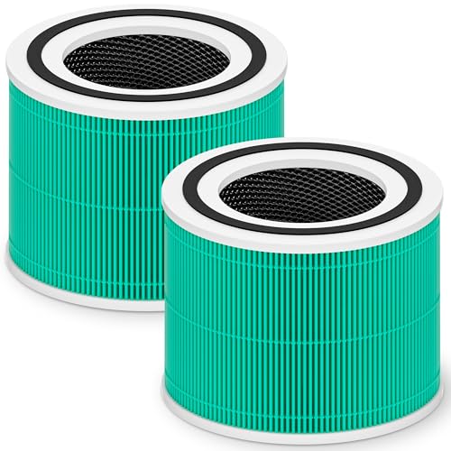 Core 300 Toxin Absorber Replacement Filter for LEVOIT Core 300 Core 300-P Core 300S Core 300S-P Vortex Air Air Purifier, 3-in-1 High-Efficiency Activated Carbon filter, Core 300-RF-TX, 2 Pack, Green - color: Green