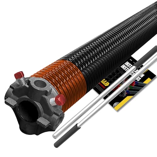 2" Garage Door Torsion Spring Replacement with Non-Slip Winding Bars, Black Cone for Right Side of Garage Door - Heavy Duty Precision E-Coating 5-Year Warranty Minimum 30,000 Cycles (192x2x24) - color: Black Cone (Right Side), size: 192x2x24